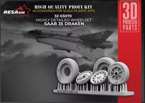 RESArm 32-03070 SAAB J-35 DRAKEN - Wheels under load (3D resin printing) 1/32