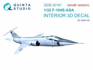 Quinta Studio QDS-32181 F-104S-ASA 3D-Printed coloured Interior on decal paper (Italeri) (small version) 1/32
