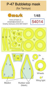 Omask 54014 P-47 Bubbletop mask (for Tamiya) 1/48