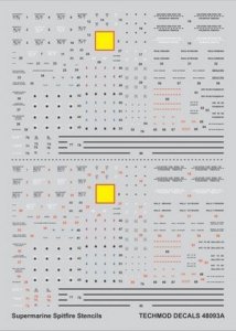 Techmod 48093 - Supermarine Spitfire I-XVI Stencils (1:48)