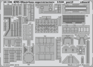 Eduard 53136 HMS Illustrious superstructure AIRFIX 1/350