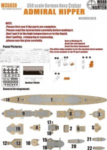 Wood Hunter W35030 Wood deck German Admiral Hipper for Trumpeter (1:350)