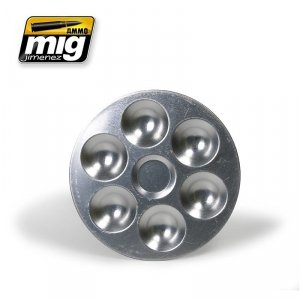 AMMO of Mig Jimenez 8008 ALUMINIUM PALLET (6 WELLS)
