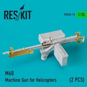 RESKIT RSU35-0015 M60 MACHINE GUNS FOR HELICOPTERS (2 PCS)  1/35