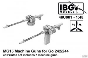 IBG 48U001 MG15 Machine Guns for Gotha Go 242/244 - 3d Printed Set 1/48