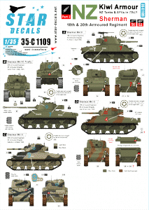 Star Decals 35-C1109 Kiwi Armour 2 - Shermans of 18th & 20th Armoured Regiment 1/35