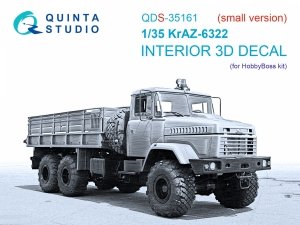 Quinta Studio QDS-35161 KrAZ-6322 3D-Printed & coloured Interior on decal paper (HobbyBoss) (Small version) 1/35