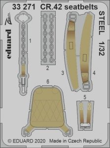Eduard 33271 CR.42 seatbelts STEEL ICM 1/32