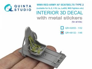 Quinta Studio QR+48132 WWII Red Army AF Seatbelts Type 2 (with metal buckles) (All kits) 1/48