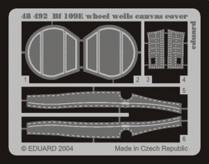 Eduard 48492 Bf 109E wheel wells canvas cover 1/48  (HASEGAWA)