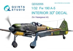 Quinta Studio QD32055 FW 190A-5 3D-Printed & coloured Interior on decal paper (for Hasegawa kit) 1/32