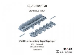 E.T. Model P35-012 WWII German King Tiger/Jagdtiger Workable Track (3D Printed) 1/35