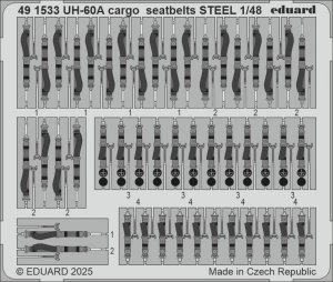 Eduard 491533 UH-60A cargo seatbelts STEEL ICM 1/48