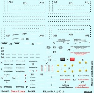 Eduard D48012 Fw 190A stencils 1/48
