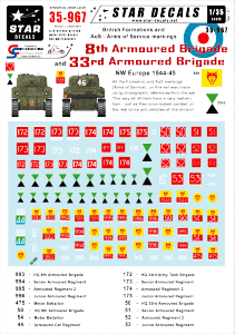 Star Decals 35-967 British 8th & 33rd Armoured Brigade 1/35