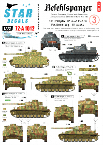 Star Decals 72-A1012 Befehlspanzer # 3 German Command 1/72