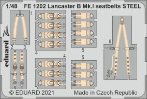 Eduard FE1202 Lancaster B Mk.I seatbelts STEEL HK Models 1/48