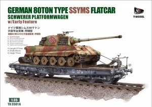 T-Model TK3501AG German 80T Type SSyms Flatcar Schwerer Platformwagen w/ Early Feature (Tank Not Included) (Gold Version) 1/35