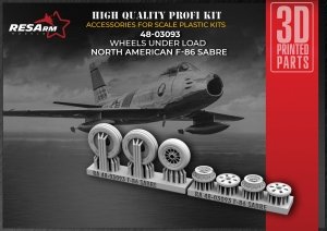 RESArm 48-03093 F-86 SABRE - Wheels under load (3D resin printing) 1/48