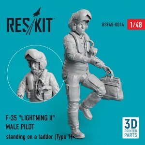 RESKIT RSF48-0014 F-35 LIGHTNING II MALE PILOT STANDING ON A LADDER (TYPE 1) 1/48