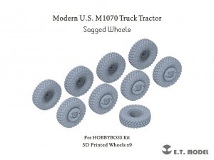 E.T. Model P35-126 Modern U.S. M1070 Truck Tractor Sagged Wheels for Hobby Boss kit 1/35
