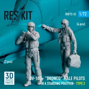 RESKIT RSF72-0032 OV-10D+ Bronco male pilots (in a standing position - type 2) (2 pcs) (3D Printed) 1/72