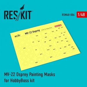 RESKIT RSM48-0006 MV-22 Osprey Painting Masks for HobbyBoss kit 1/48