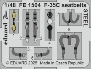 Eduard FE1504 F-35C seatbelts STEEL Tamiya 1/48