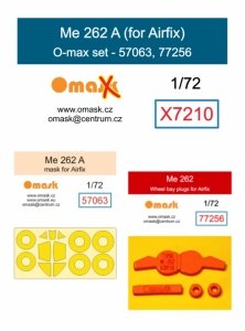 Omask X7210 Me 262 A O-Max Set (for Airfix) (masks and EVA wheel bay plugs) 1/72