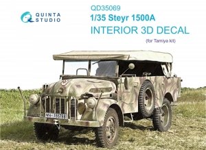 Quinta Studio QD35069 Steyr 1500A 3D-Printed & coloured Interior on decal paper (Tamiya) 1/35