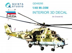 Quinta Studio QD48295 Mi-35M 3D-Printed & coloured Interior on decal paper (Zvezda) 1/48