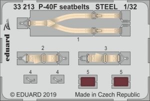 Eduard 33213 P-40F seatbelts STEEL 1/32 TRUMPETER