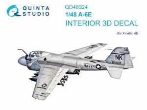 Quinta Studio QD48324 A-6E 3D-Printed coloured Interior on decal paper (Kinetic) 1/48