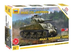 Zvezda 5063 M4A2 Sherman 75mm Medium Tank 1/72