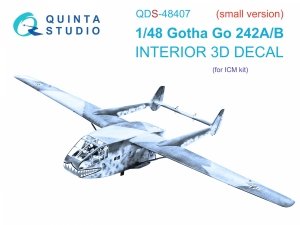 Quinta Studio QDS48407 Go 242A-B 3D-Printed coloured Interior on decal paper (ICM) (Small version) 1/48