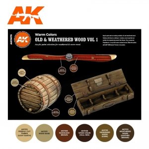 AK Interactive AK11673 OLD & WEATHERED WOOD VOL 1  6x17 ml