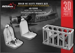 RESARM 48-12008 PILOT SEAT - Douglas A-1 Skyraider (3D resin printing) 1/48