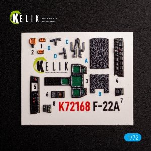 Kelik K72168 F-22A Raptor - interior 3D decals for Academy kit (1/72)