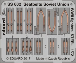 Eduard SS602 Seatbelts Soviet Union WW2 fighters STEEL 1/72