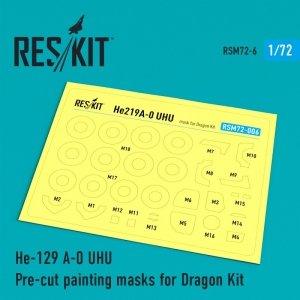 RESKIT RSM72-0006 He-129 A-0 UHU Pre-cut painting masks for Dragon Kit 1/72