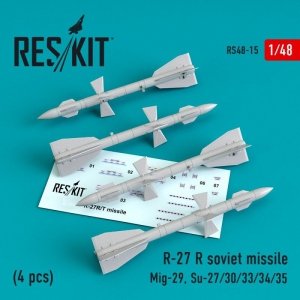 RESKIT RS48-0015 R-27 R soviet missile (4 pcs) 1/48