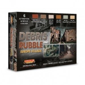 Lifecolor CS31 Acrylic paint set Debris and Rubbles 6x22ml