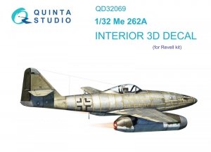 Quinta Studio QD32069 Me 262A 3D-Printed & coloured Interior on decal paper (Revell) 1/32