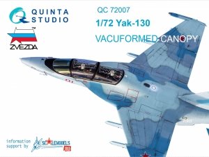 Quinta Studio QC72007 Yak-130 vacuformed clear canopy with det.cord (for Zvezda kit) 1/72