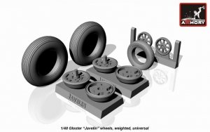 Armory Models AW48401 Gloster Javeline wheels, weighted 1/48