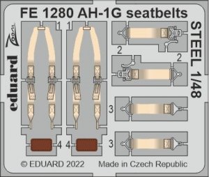 Eduard FE1280 AH-1G seatbellts STEEL SPECIAL HOBBY 1/48