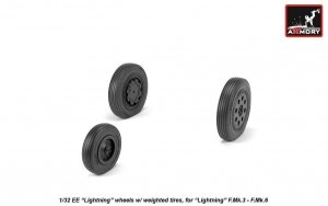 Armory Models AW32402 EE Lightning wheels w/ weighted tires, late 1/32
