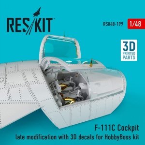 RESKIT RSU48-0199 F-111C COCKPIT LATE MODIFICATION WITH 3D DECALS FOR HOBBYBOSS KIT 1/48