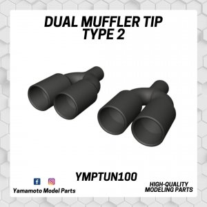 Yamamoto YMPTUN100 Dual Muffler tip Type 2 1/24