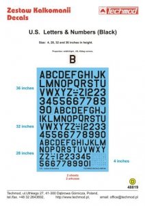 Techmod 48819 U.S. Letters & Numbers black (1:48)